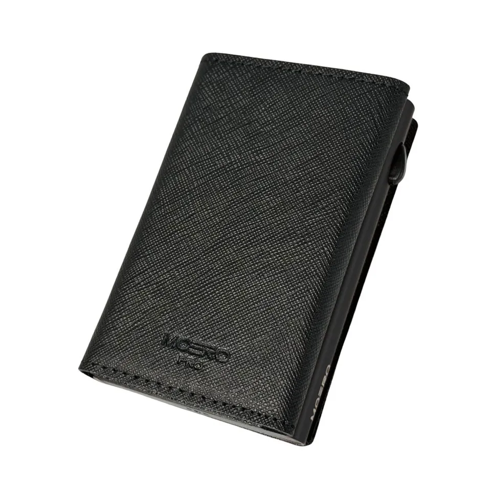 Moero Linea PRO PRO Zip Saffiano portafoglio nero RFID