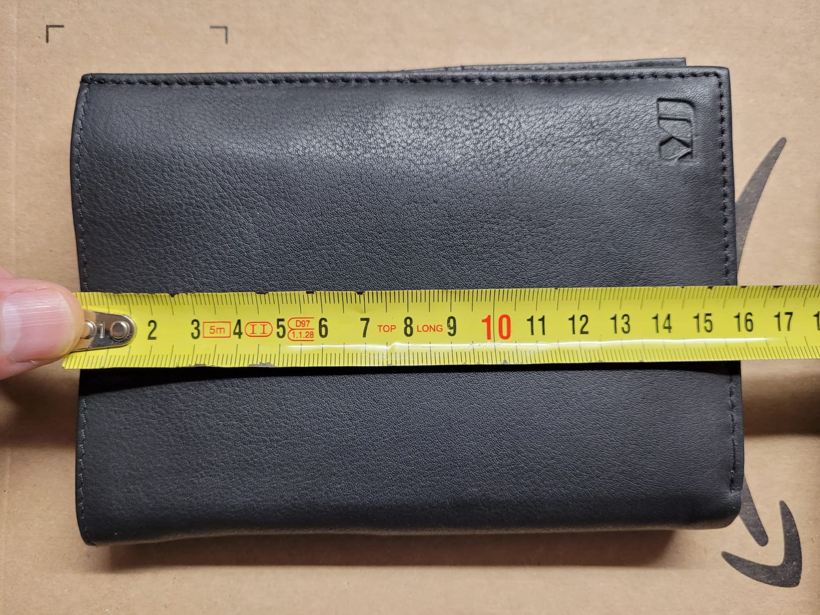 myledershop Herren Geldbörsen portafoglio grande nero in pelle di vitello