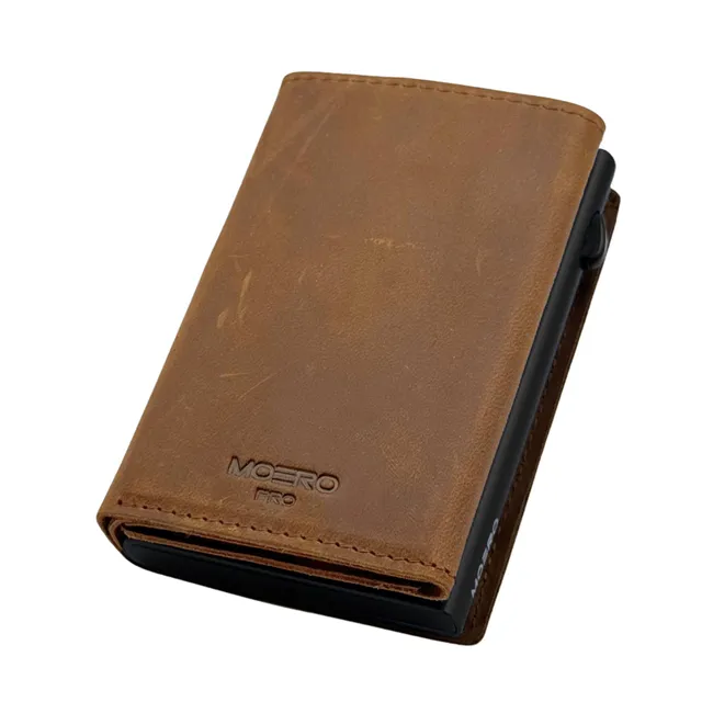 Moero Linea PRO Moero PRO PLUS Zip portafoglio nocciola RFID