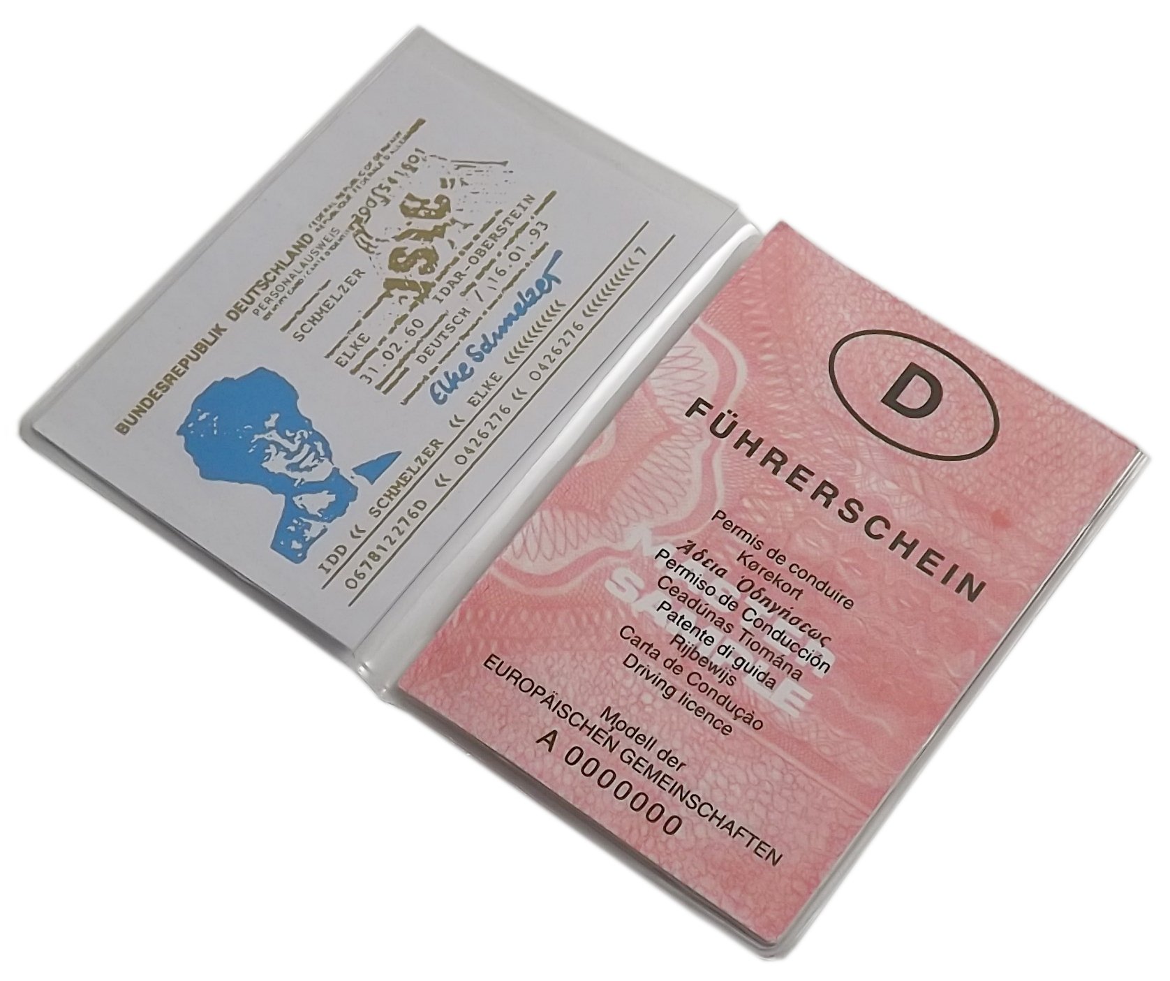 myledershop Karten- und Ausweisetuis porta carte d'identità e credito nero
