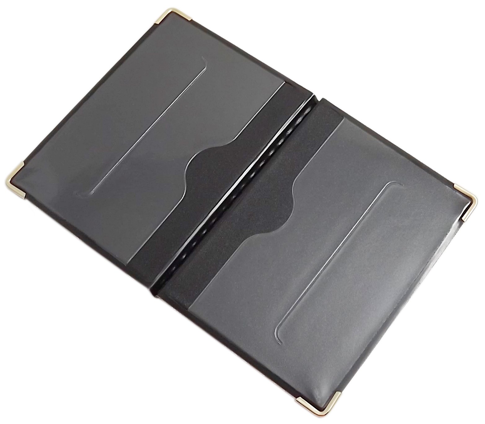 myledershop Karten- und Ausweisetuis porta documenti Design 2 Nero 4 scomparti