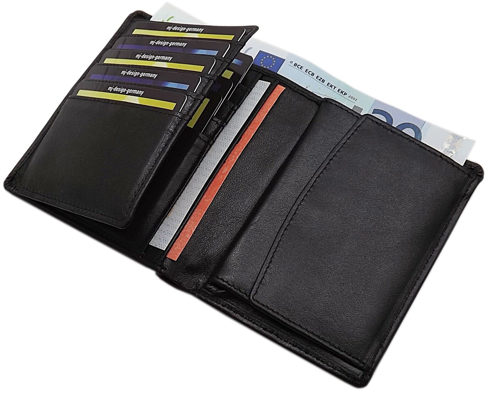 myledershop Münzbörsen Wiener Schachtel portafoglio nero in vacchetta