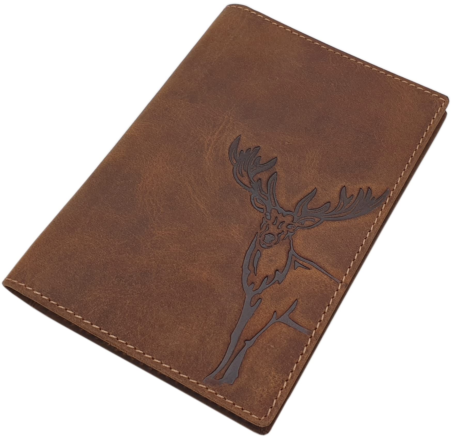 myledershop Karten- und Ausweisetuis portadocumenti motivo cervo pelle bufalo