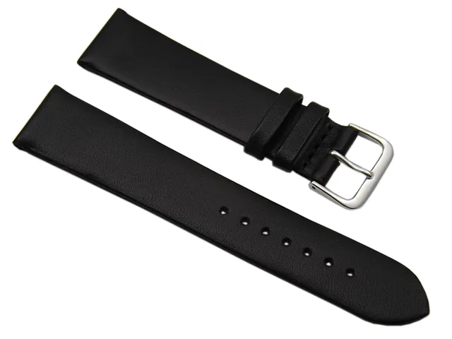 myledershop Uhrenarmbänder cinturino orologio 20 mm nero pelle di vitello