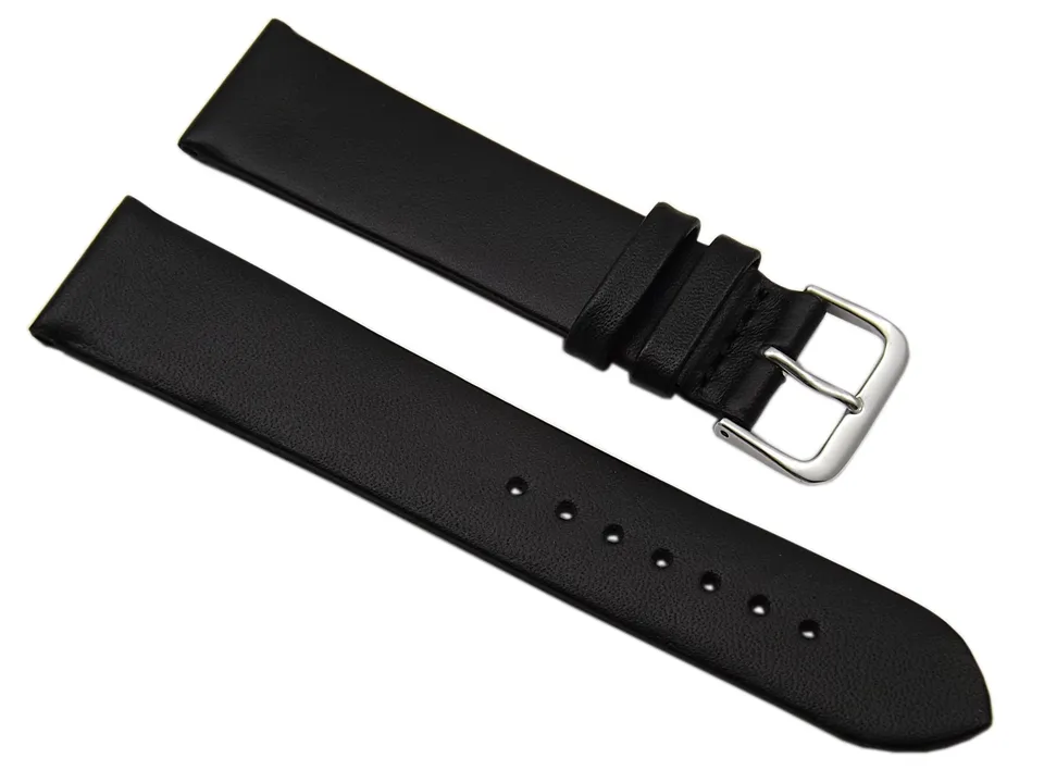 myledershop Uhrenarmbänder cinturino orologio 20 mm nero pelle di vitello