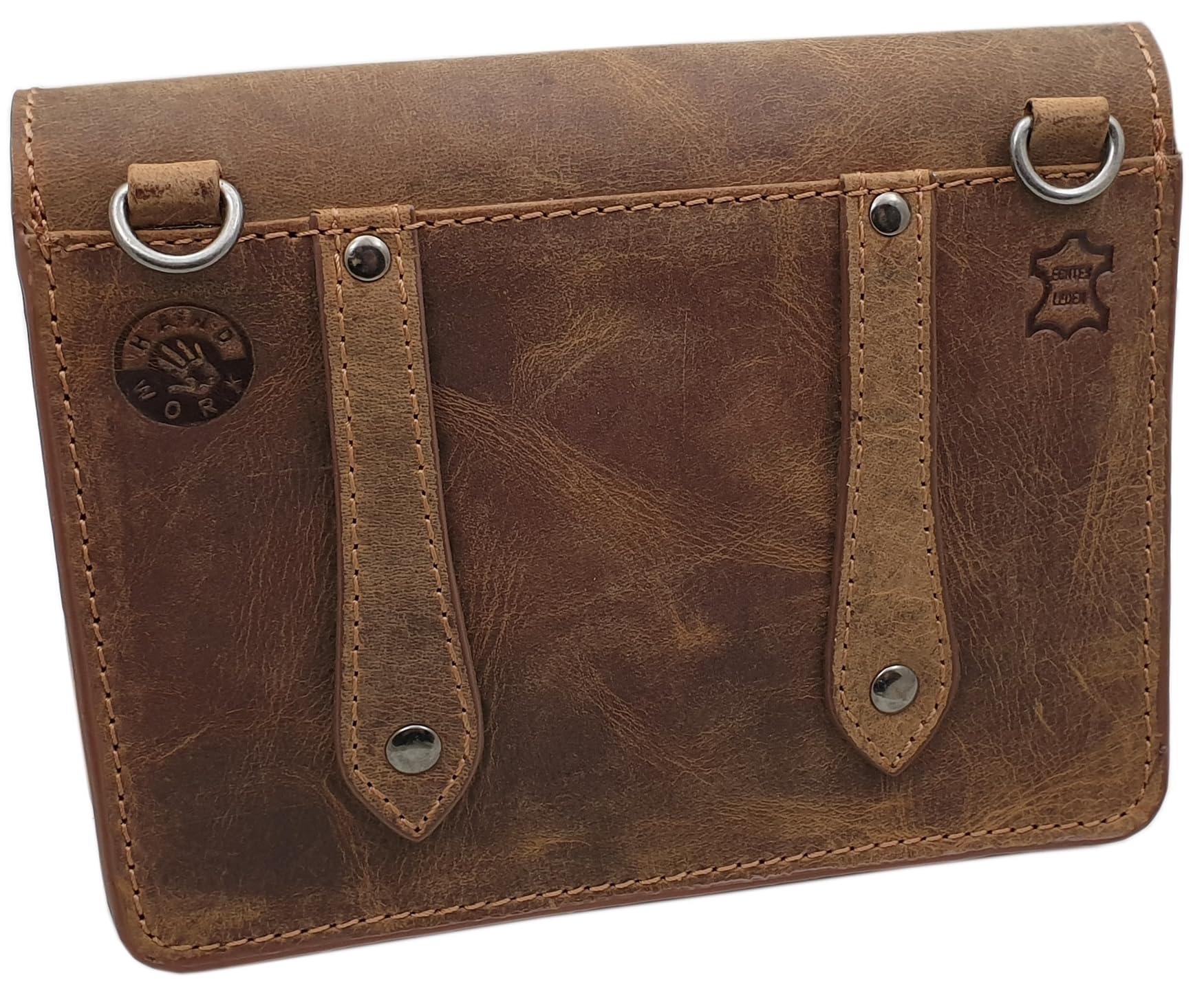 myledershop Gürtel-/Taschen borsetta orizzontale in pelle di bufalo marrone