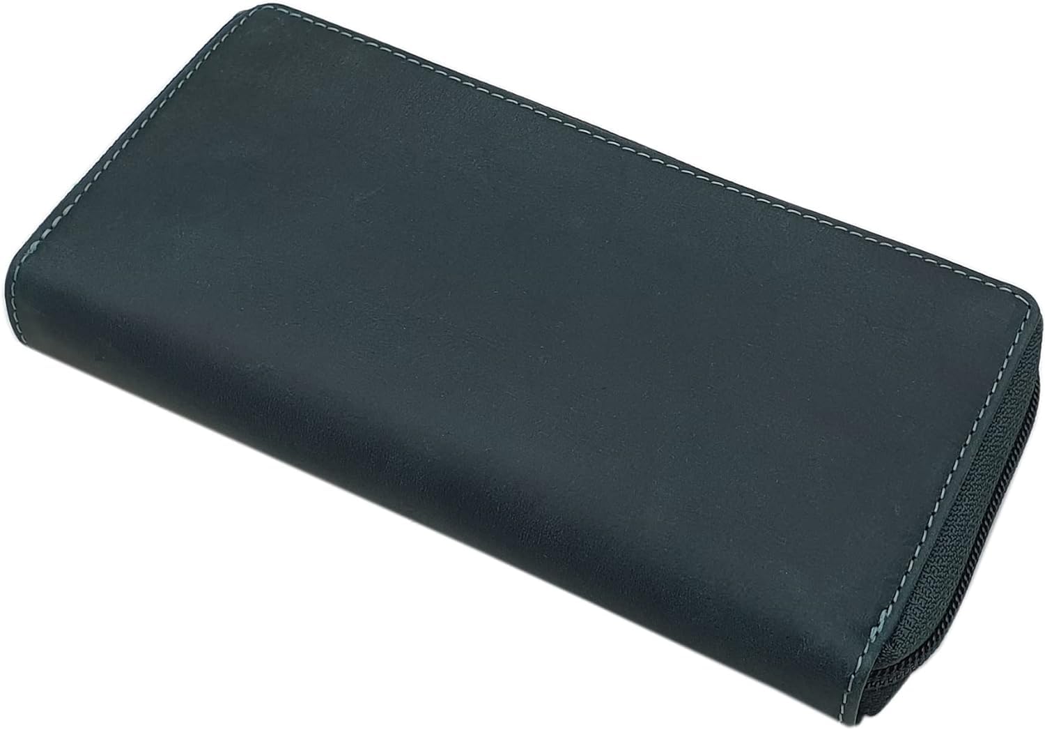 myledershop Damen Geldbörsen portafoglio grande verde scuro in pelle bovina RFID