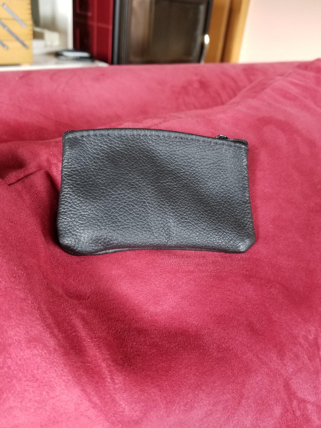 myledershop Schlüsseltaschen portachiavi in pelle nero con zip