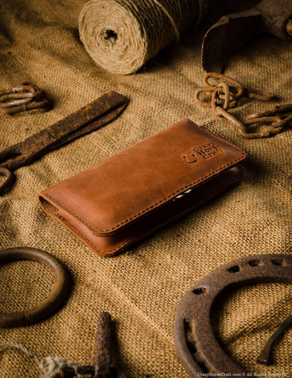 Crazy Horse Craft Phone Cases Leather Two iPhones Case Wallet custodia iPhone marrone