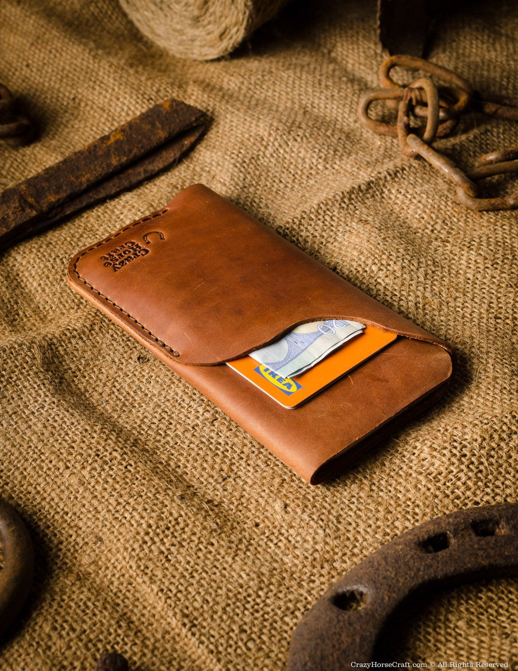 Crazy Horse Craft Phone Cases custodia portafoglio iPhone Classic Brown