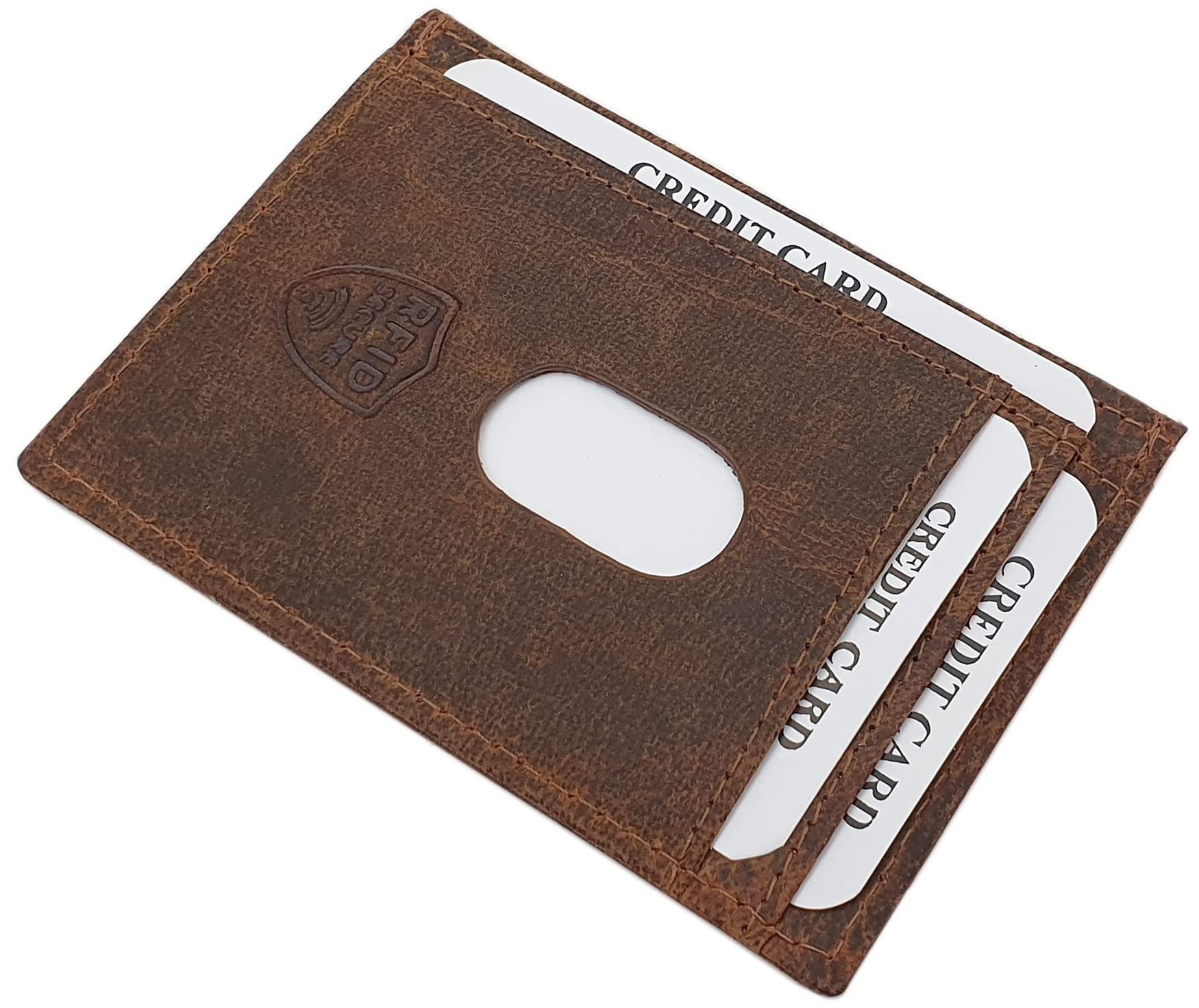 myledershop Kredit- und Visitenkartenetuis porta carte cognac RFID