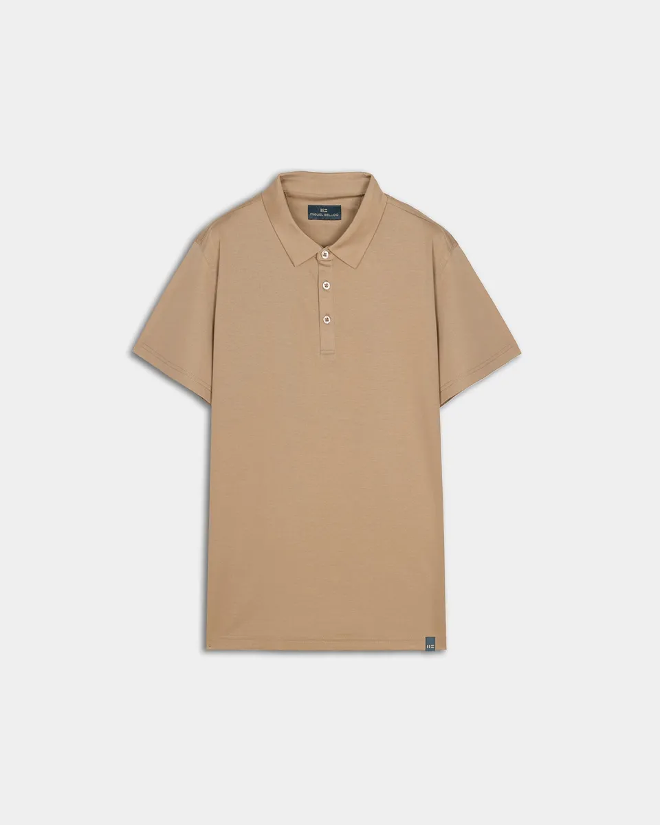 Miguel Bellido Polos y Camisetas Polo Interlock 100% algodón cuello camisa polo Beige S morbido