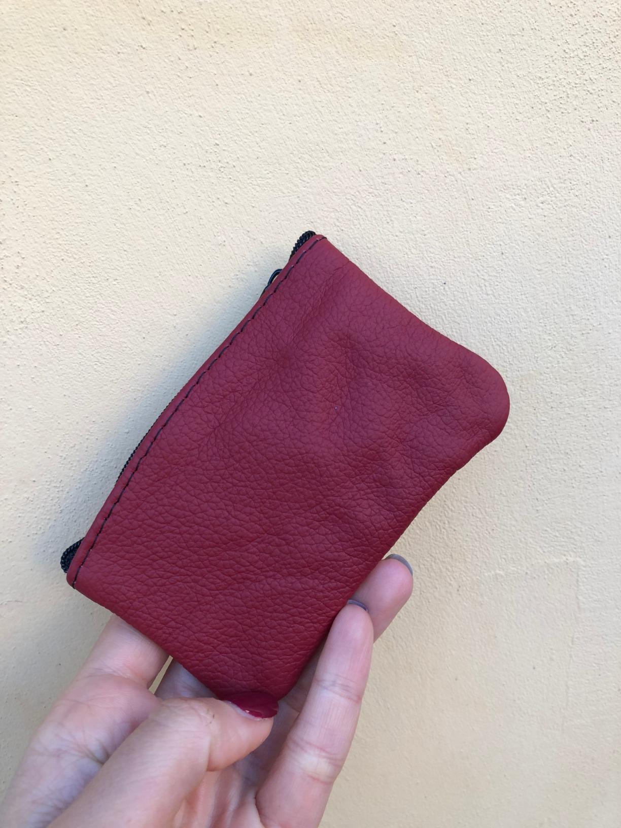 myledershop Schlüsseltaschen portachiavi in pelle nero con zip