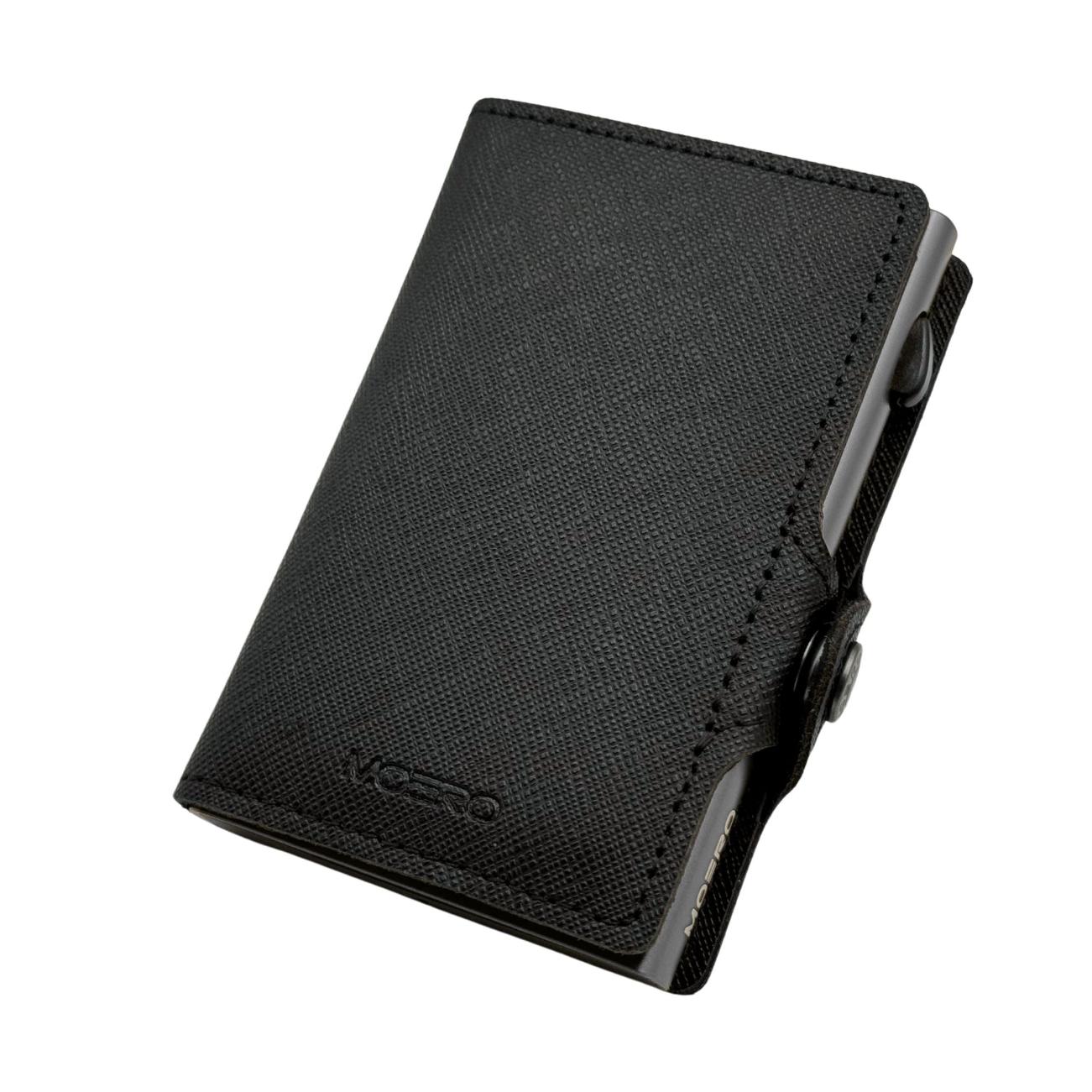 Moero Linea Classic Classic Zip Saffiano portafoglio nero 13 carte RFID