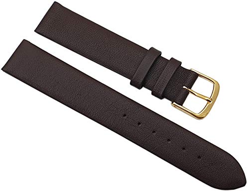 myledershop Uhrenarmbänder cinturino orologio 17 mm marrone pelle di vitello