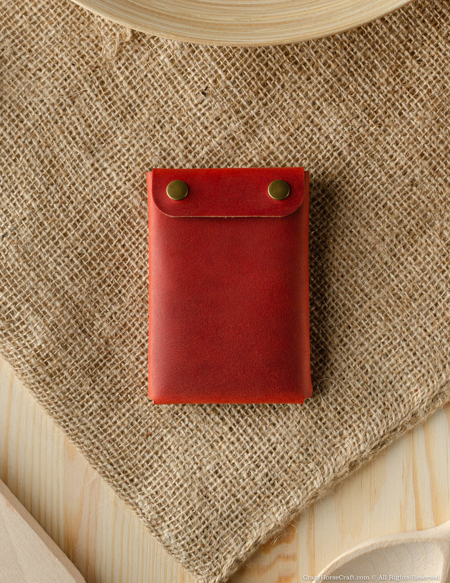 Crazy Horse Craft Minimalist Series portafoglio pelle Fragola Red