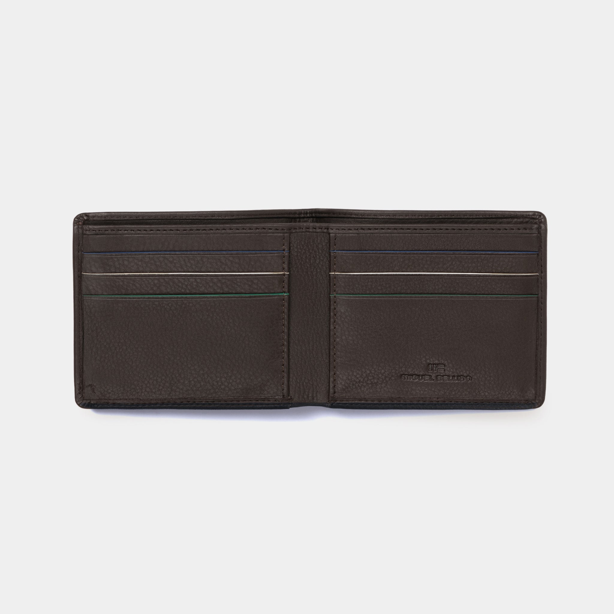 Miguel Bellido Carteras Granada cartera con tarjetero Nero/Marrone scuro RFID