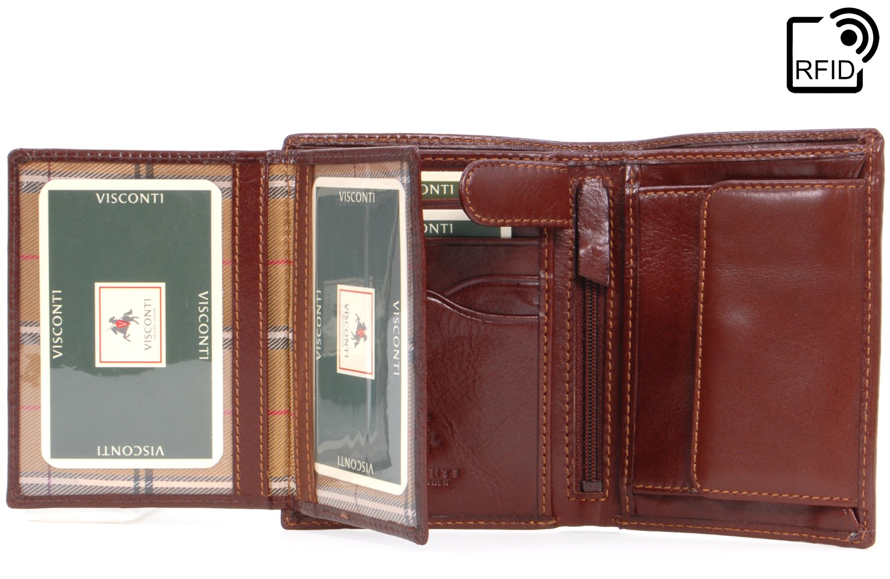 Visconti Monza MZ3 Milan portafoglio uomo Marrone RFID