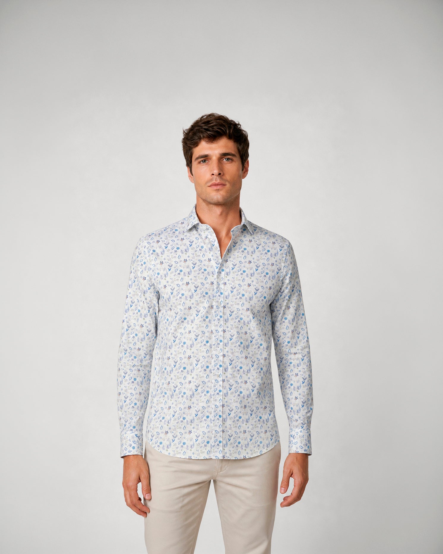 Miguel Bellido Camisas camisa casual estampada de algodón talla 2 entallada