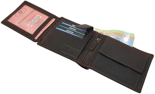 myledershop Herren Geldbörsen Modello 2 portafoglio orizzontale marrone RFID