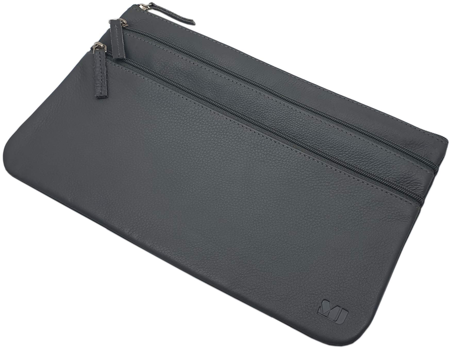 myledershop Banktaschen Grande DDDM portafoglio banca grigio 3 scomparti