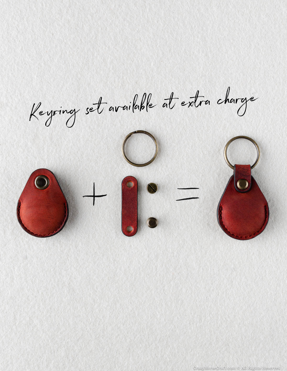 Crazy Horse Craft AirTag Holders porta AirTag in pelle Fragola Red