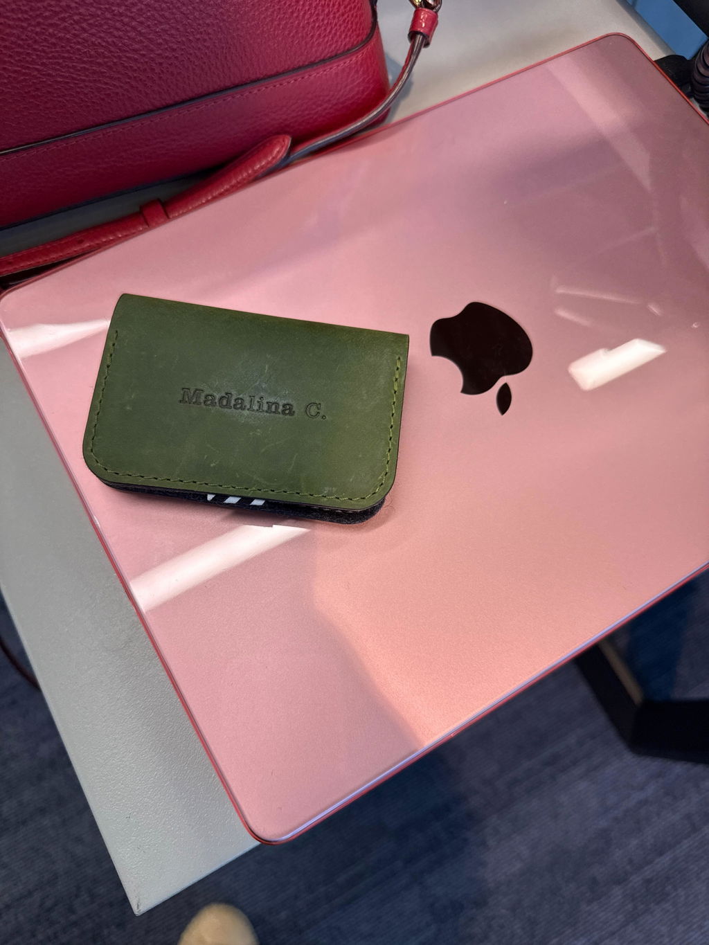 Crazy Horse Craft Wallets & Card Holders Leather Business & Credit Card Holder portacarte verde alpino