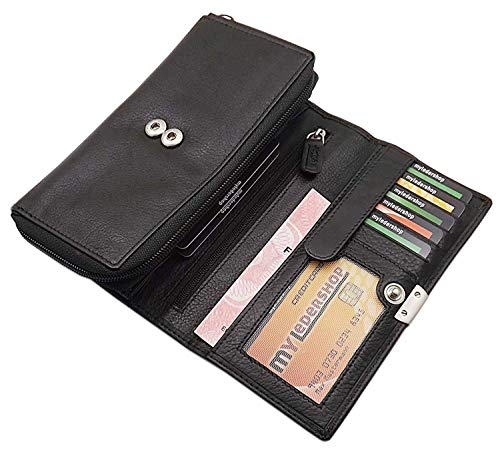 myledershop Damen Geldbörsen Grande portafoglio di pelle per donna portafoglio 5 colori RFID