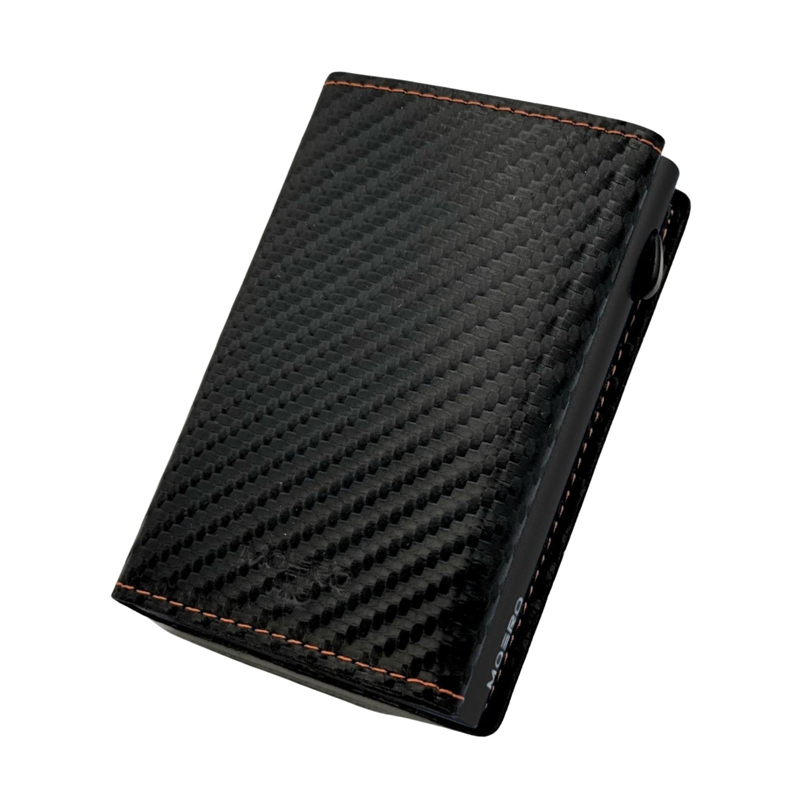 Moero Linea PRO Zip Carbon portafoglio Orange 4.0 con portamonete zip