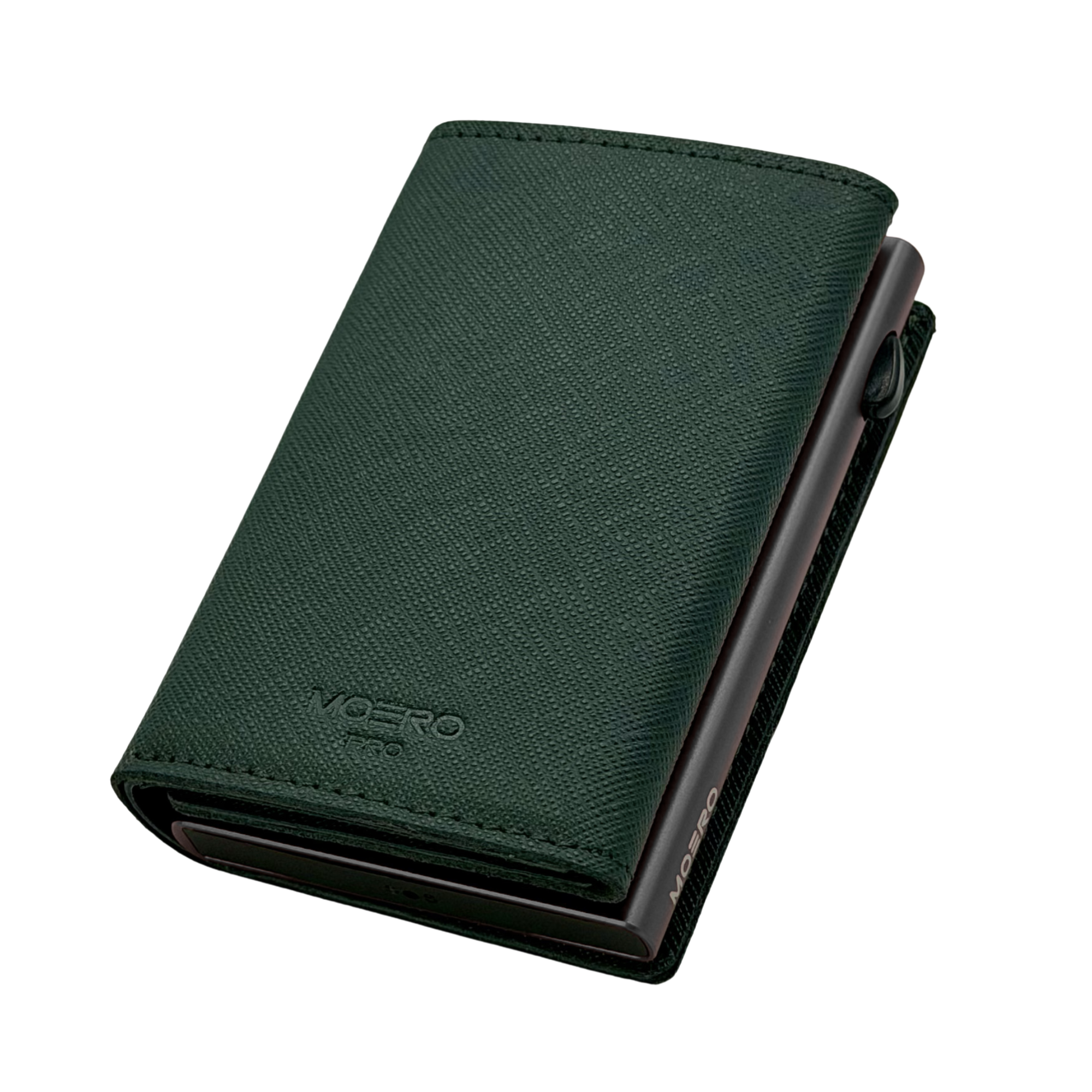 Moero Linea PRO PRO PLUS Zip Saffiano portafoglio verde foresta RFID