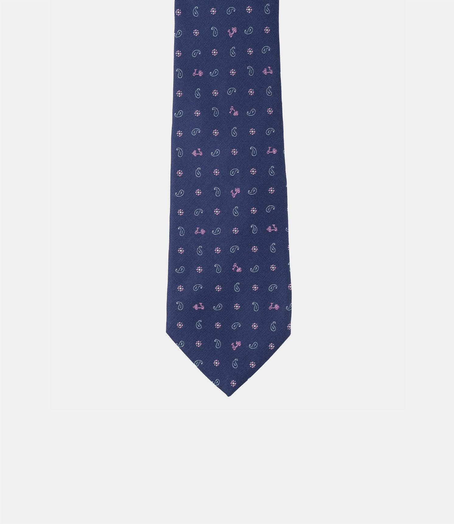 Miguel Bellido Corbatas Corbata de seda natural con micromotivos cravatta Navy