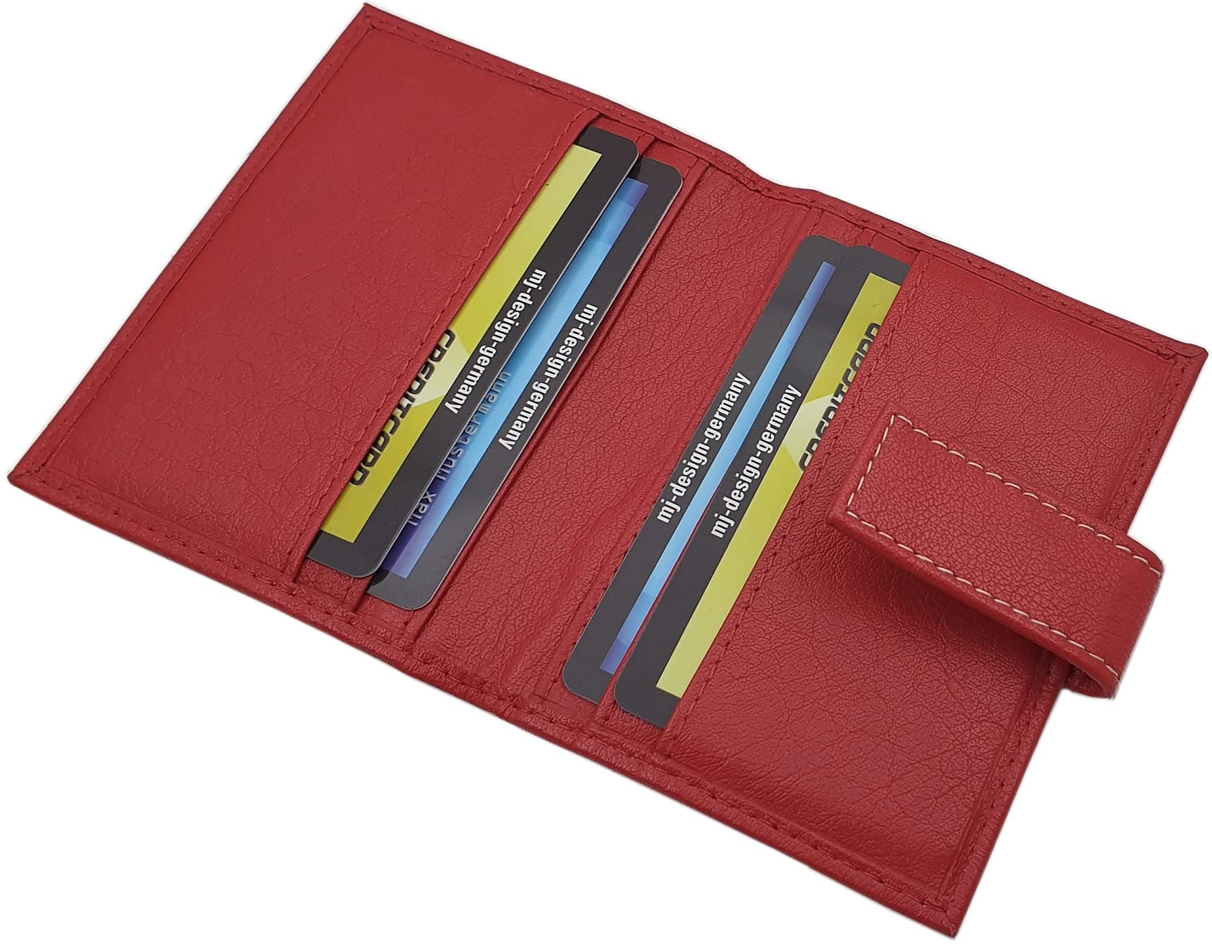 myledershop Kredit- und Visitenkartenetuis porta carte rosso 24 scomparti RFID