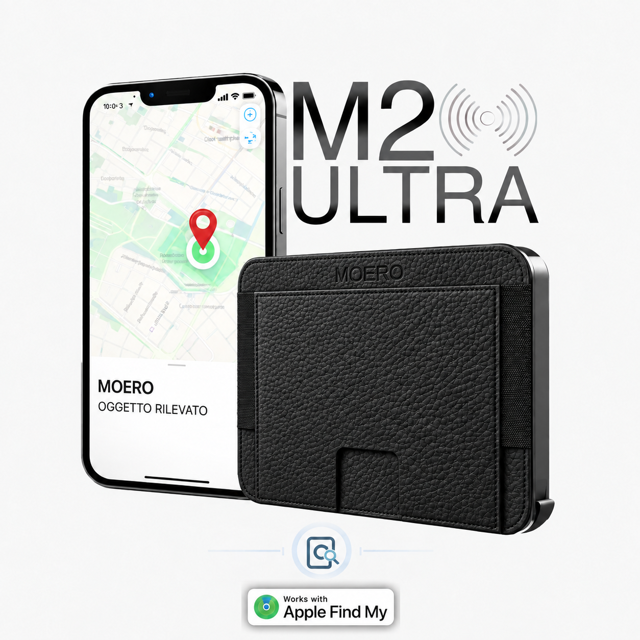 Moero Linea M2 Ultra Bottalato MagSafe Wallet portafoglio Avorio RFID