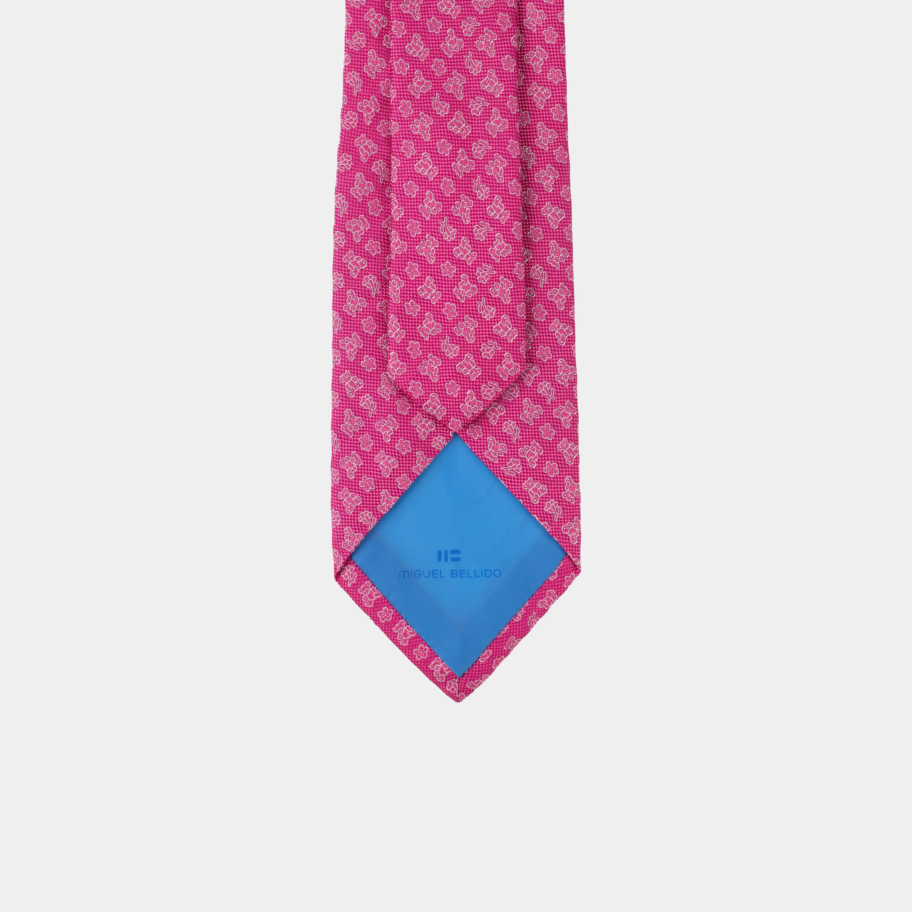 Miguel Bellido Corbatas Corbata de seda natural con micromotivos cravatta rosa, seta jacquard