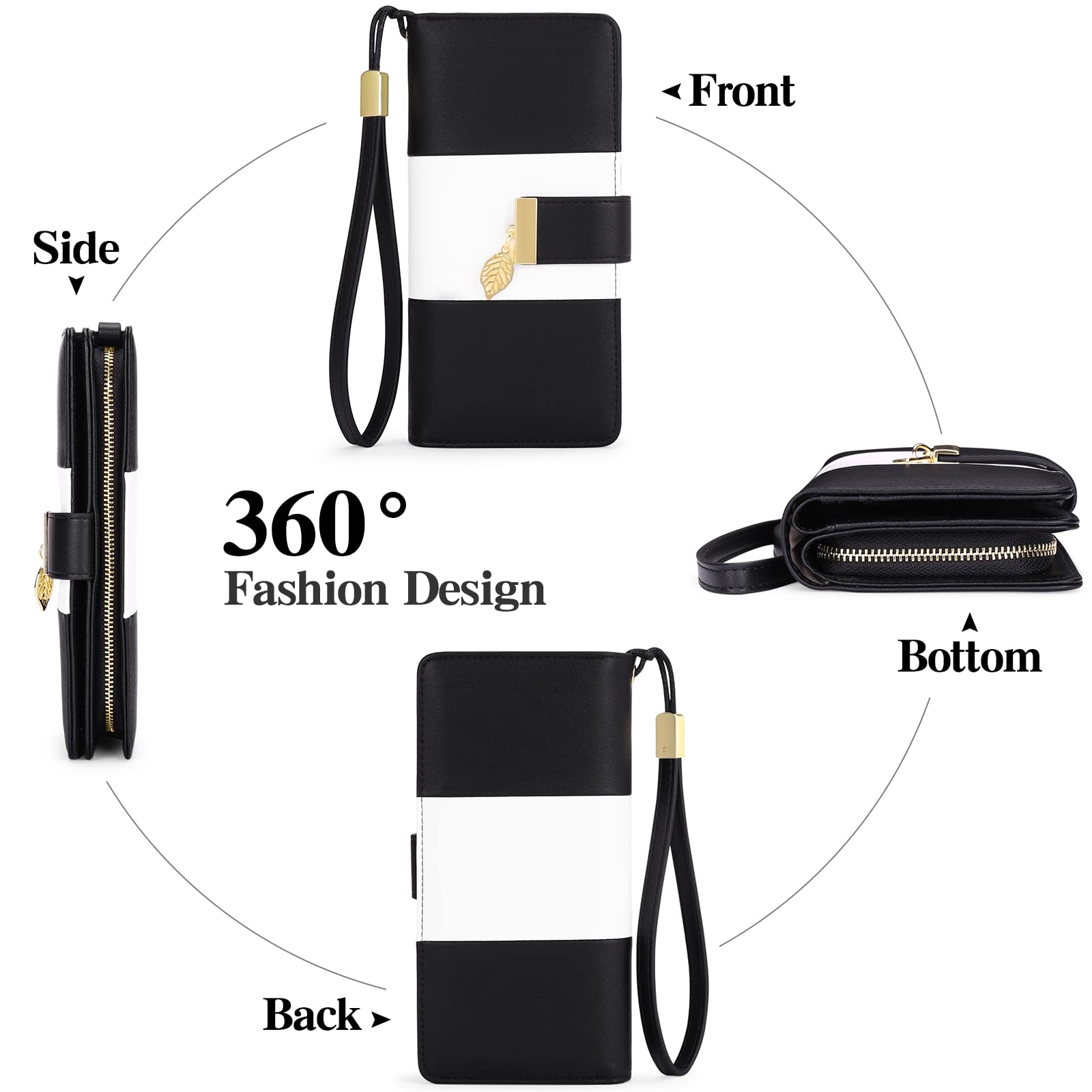 GOIACII WOMEN'S LARGE WALLET portafoglio donna lungo con cerniera RFID