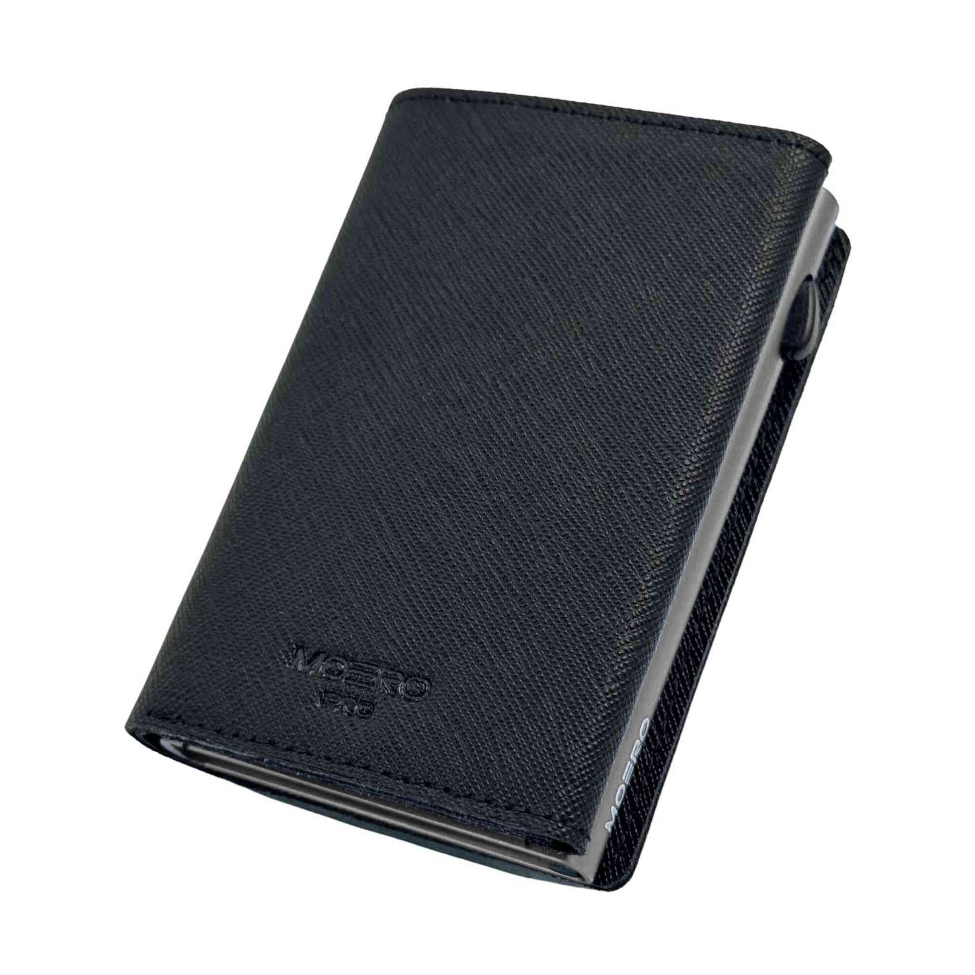 Moero Linea PRO PRO PLUS Zip Saffiano portafoglio nero RFID