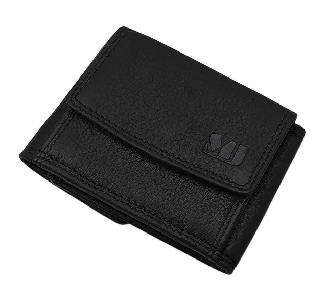 myledershop Münzbörsen Vacchetta-nappa mini portamonete Wiener Schachtel nero