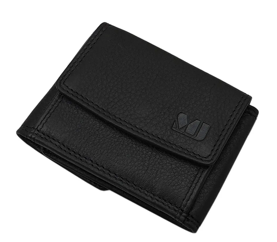 myledershop Münzbörsen Vacchetta-nappa mini portamonete Wiener Schachtel nero