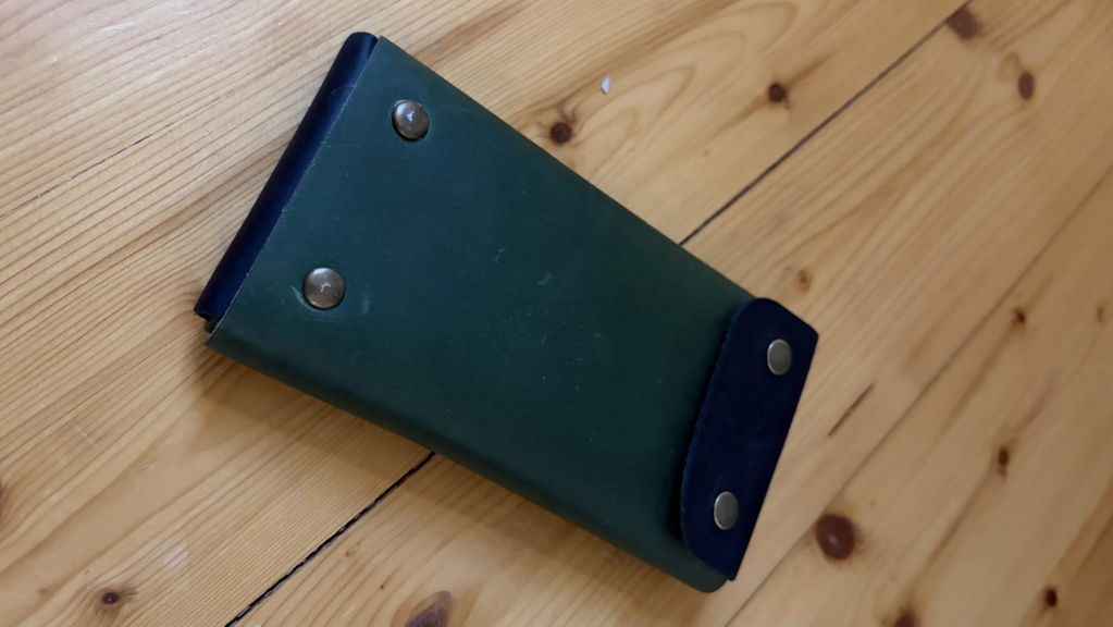 Crazy Horse Craft Minimalist Series custodia portafoglio telefono Alpine Green XL