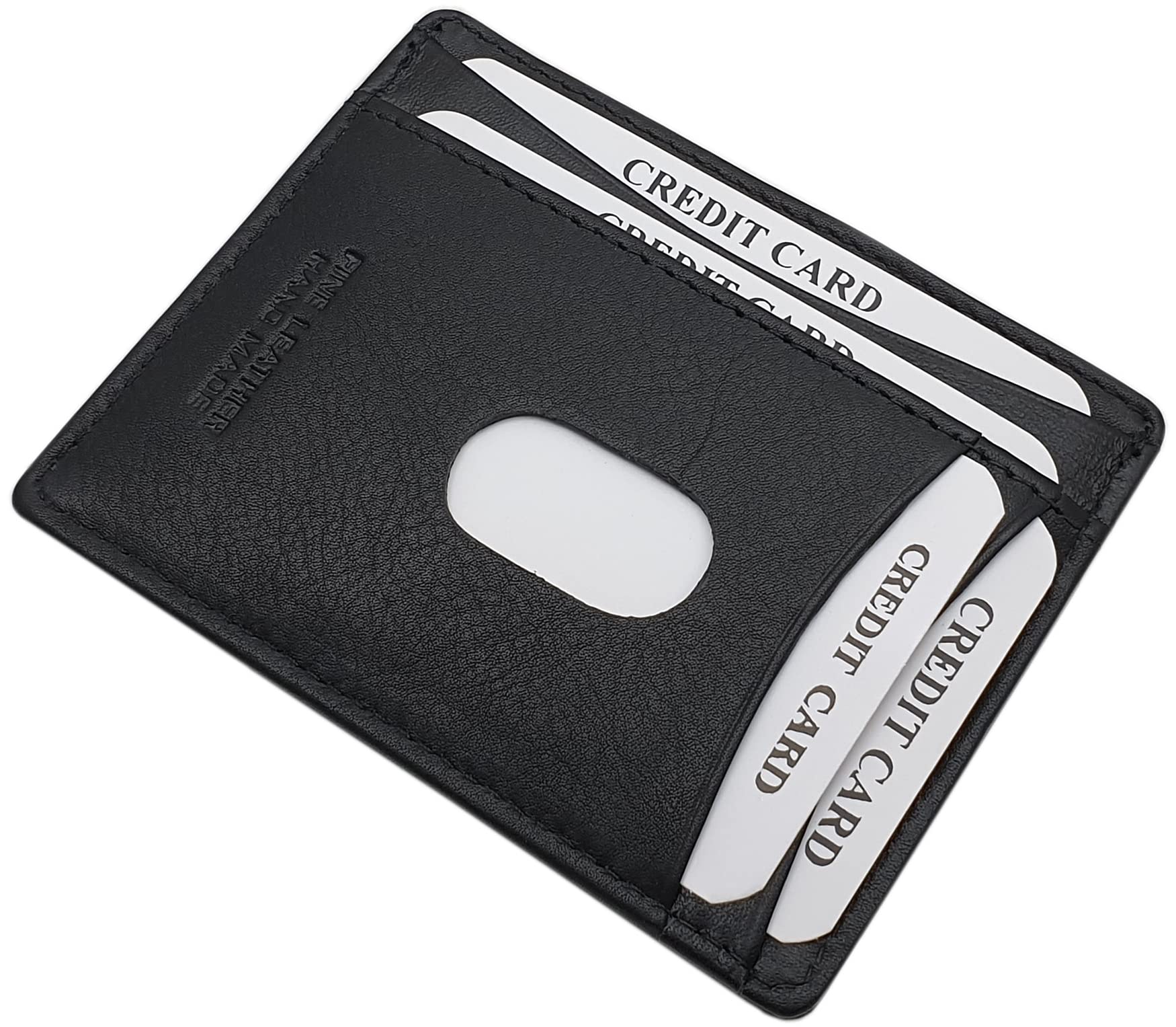 myledershop Kredit- und Visitenkartenetuis portacarte nero RFID