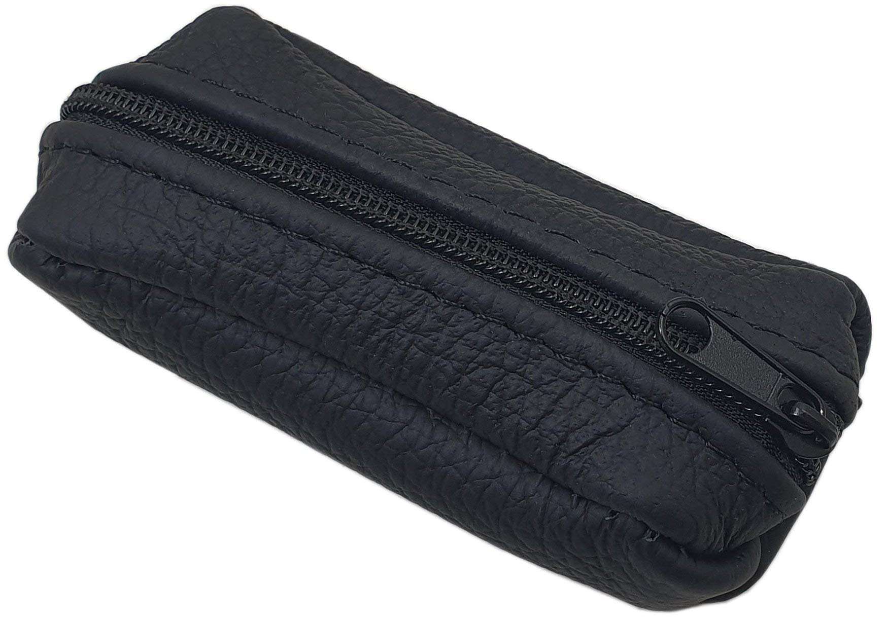 myledershop Schlüsseltaschen portachiavi in pelle nero con cerniera