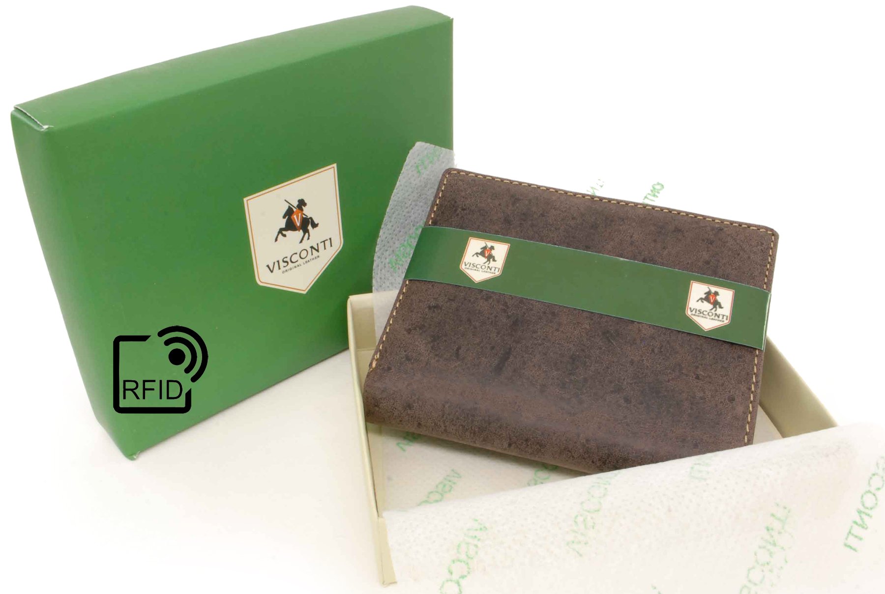 Visconti Hunters Wallets 705 Arrow portafoglio uomo pelle olio marrone RFID