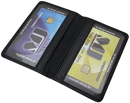 myledershop Kredit- und Visitenkartenetuis portacarte pelle di bufalo nero RFID