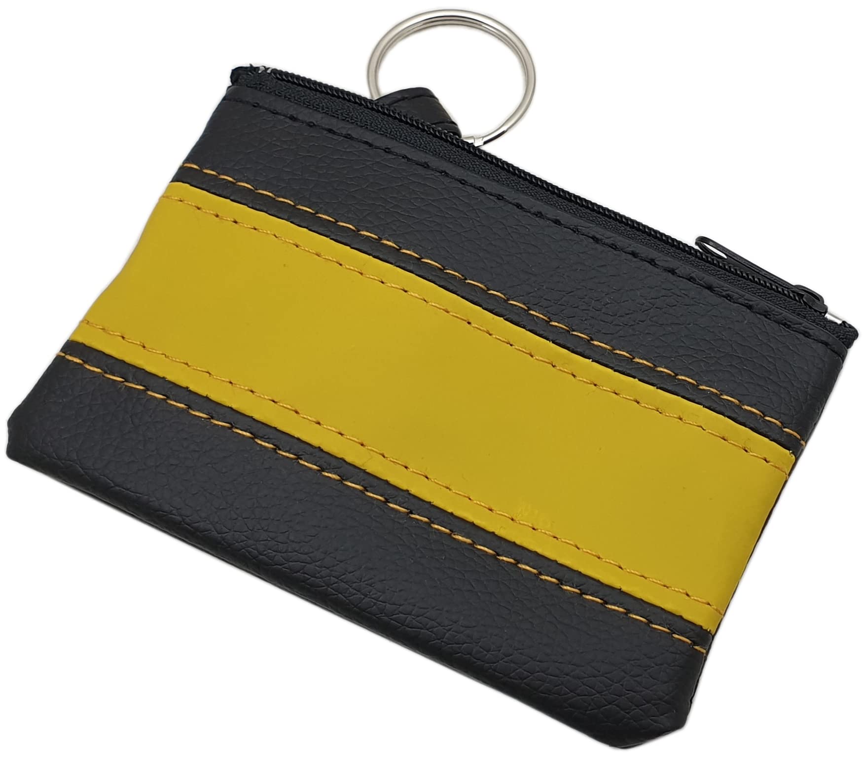 myledershop Schlüsseltaschen portachiavi con cerniera nero rosso