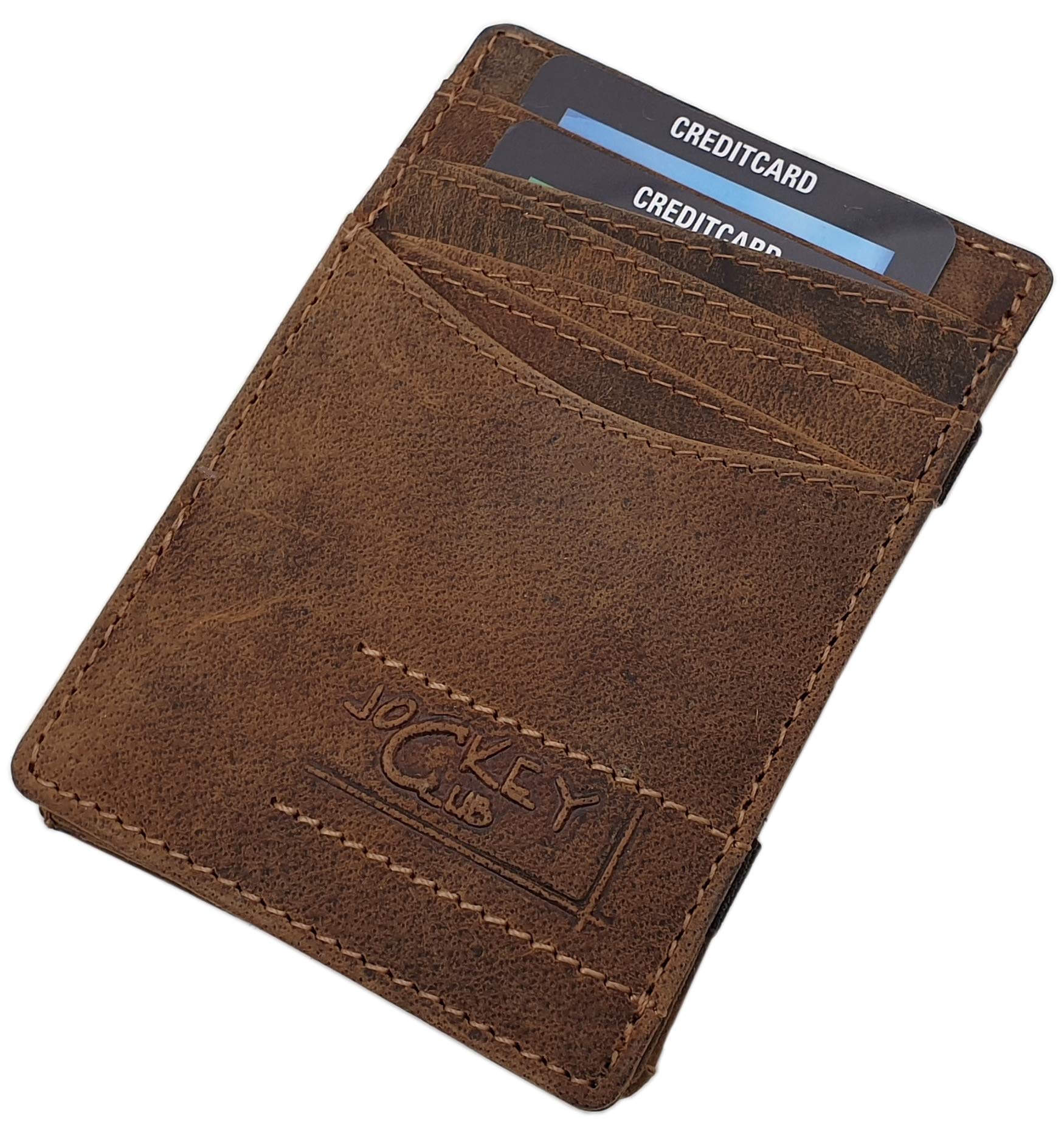 myledershop Karten- und Ausweisetuis portafoglio magico cognac RFID