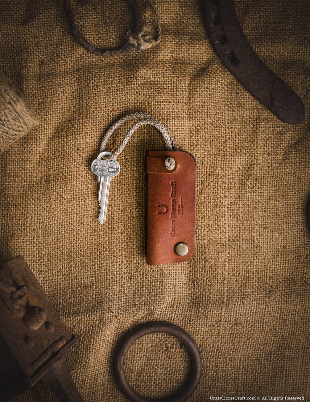 Crazy Horse Craft Key Holders portachiavi in pelle Classic Brown