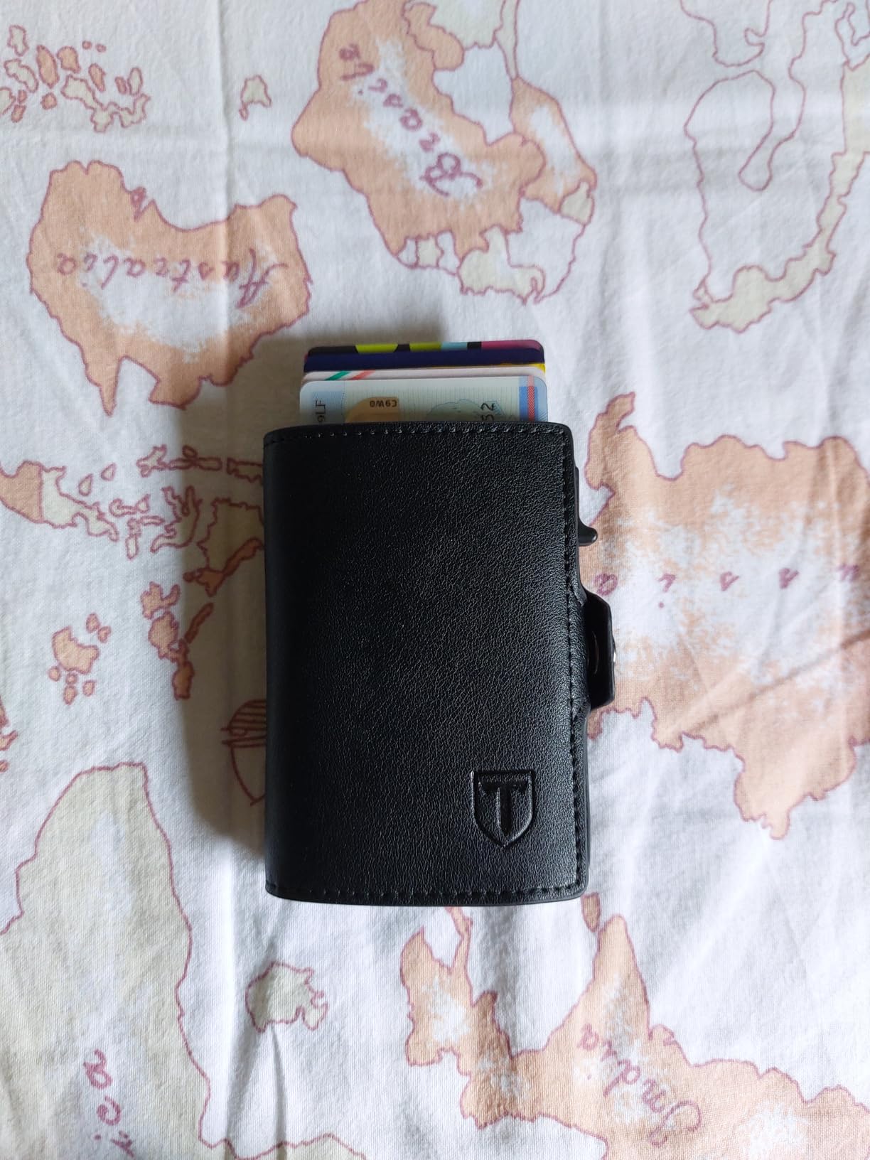 TENBST Card Holder portafoglio slim nero con protezione RFID