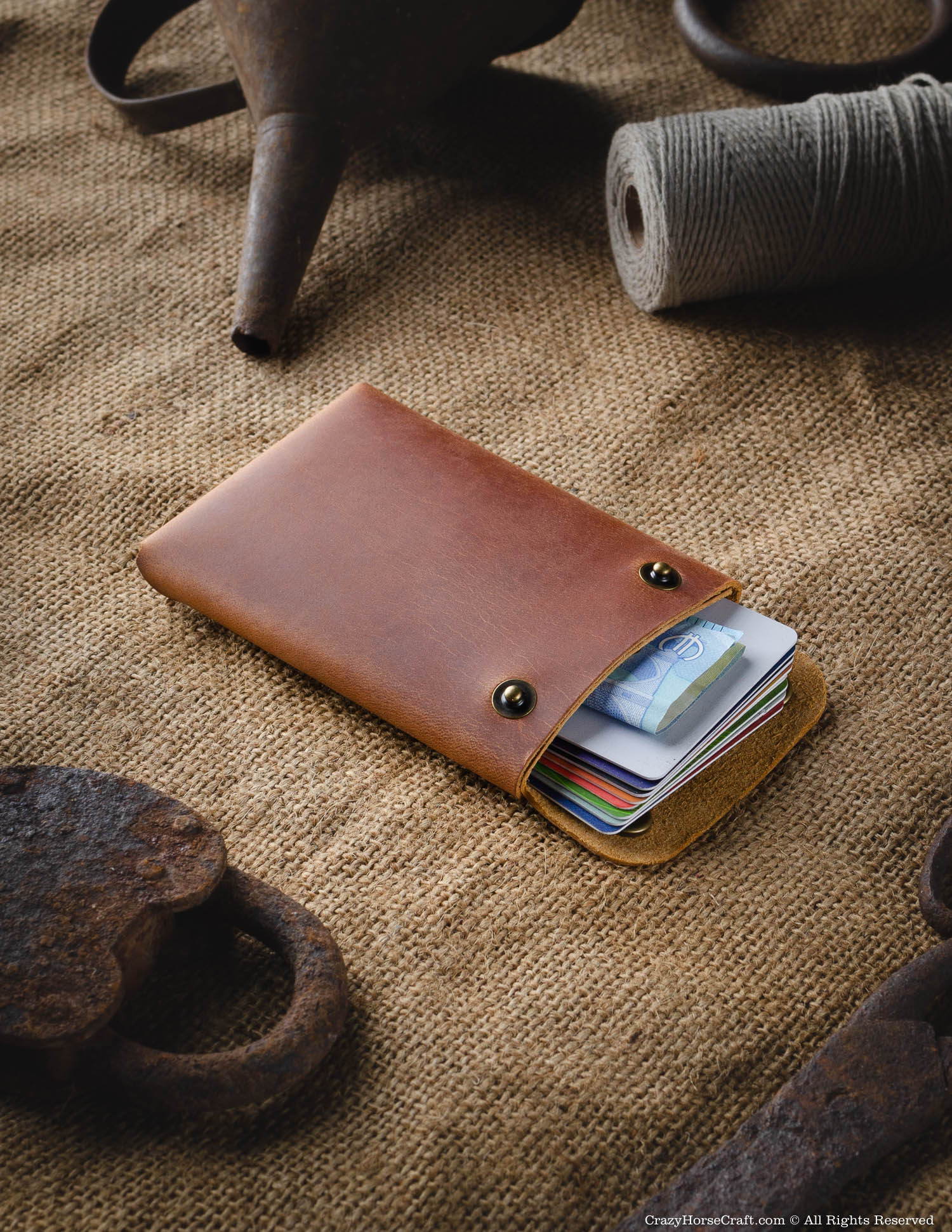 Crazy Horse Craft Minimalist Series set custodie Classic Brown in pelle per iPhone
