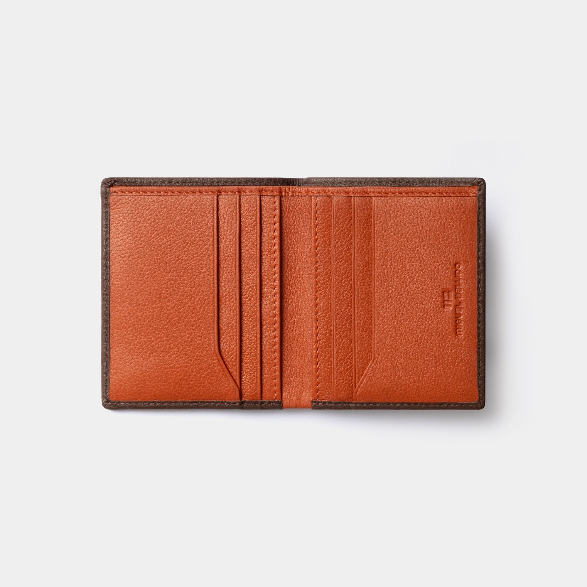Miguel Bellido Carteras La Palma portafoglio in pelle verde arancio RFID