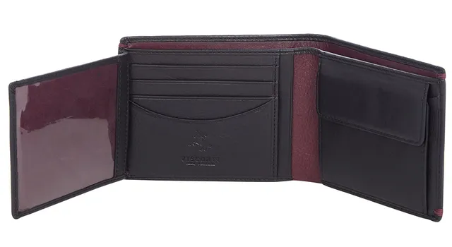 Visconti Monza MZ7 portafoglio uomo in pelle triplo nero borgogna RFID